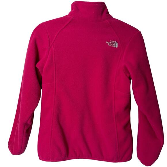The North Face Magenta Pink Full Zip Fleece Jacket w/ Fuzzy Inner Lining Girls L - Picture 3 of 7